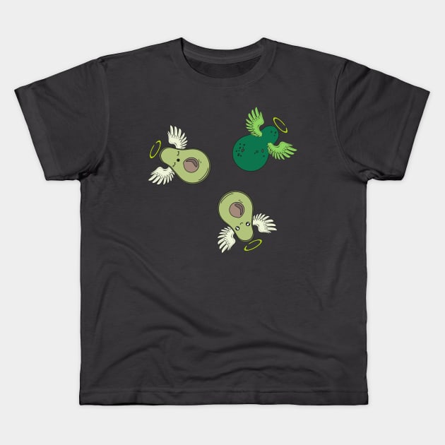 Kawaii Avocado Angels Kids T-Shirt by Mitalie
